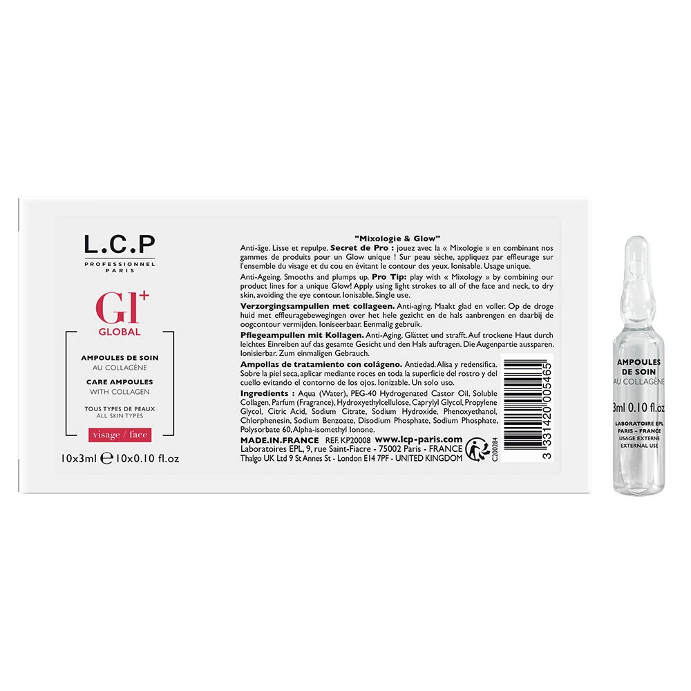 L.C.P Professionnel Paris Global Anti-Ageing Care Ampoules With Collagen, 10x3ml 1 L.C.P Professionnel Paris Global Anti-Ageing Care Ampoules With Collagen, 10x3ml